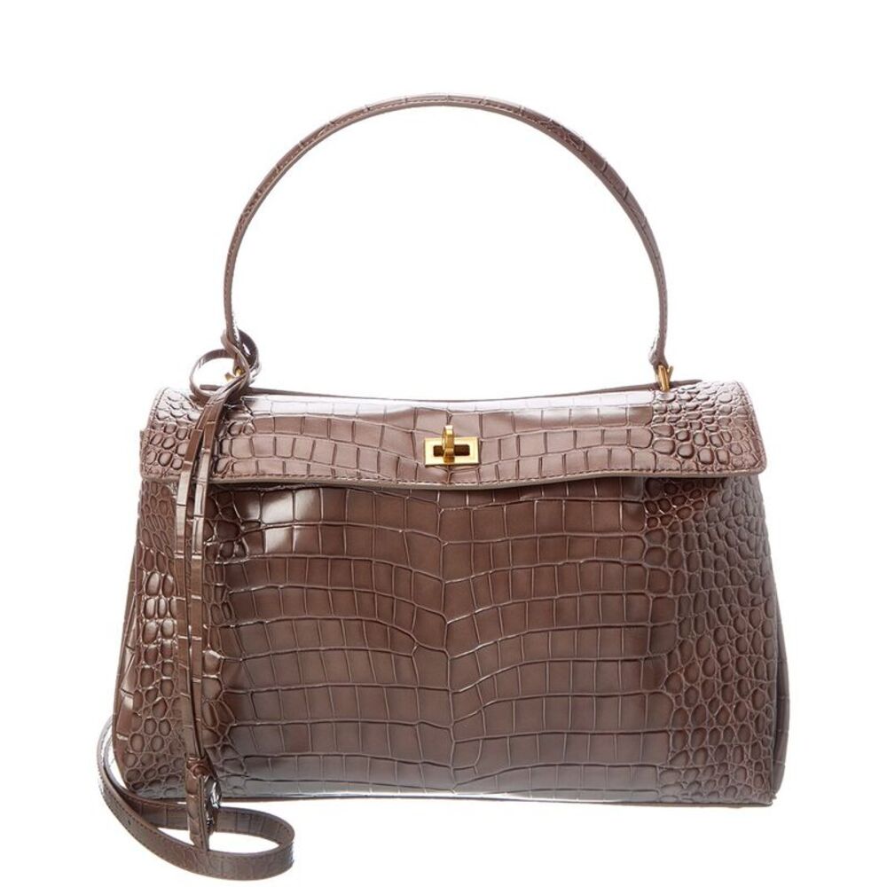 Tiffany & Fred Paris Large Smooth Leather Tote, Brown